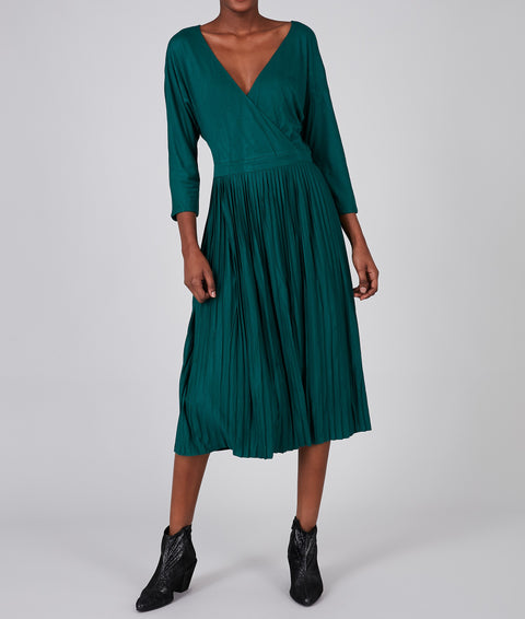 Pleated Wrap Dress